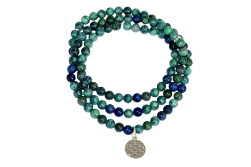 Azurite Malachite 108 Prayer Beads Mala Bracelet Prayer Beads Necklace