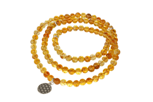 Citrine 108 Prayer Beads Mala Bracelet 108 Prayer Beads Necklace