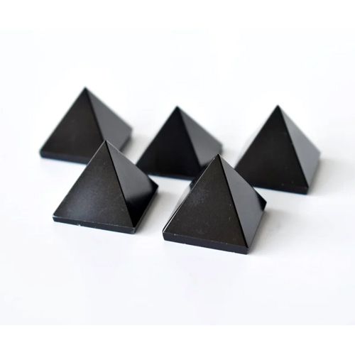 Black Agate Crystal Pyramids, Energy Crystal Stone