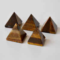 Tiger Eye Crystal Pyramids, 1" (20-30mm) - Polished Brown Stone, Pyramid Shape For Energy & Focus | Durable & Smooth Finishing