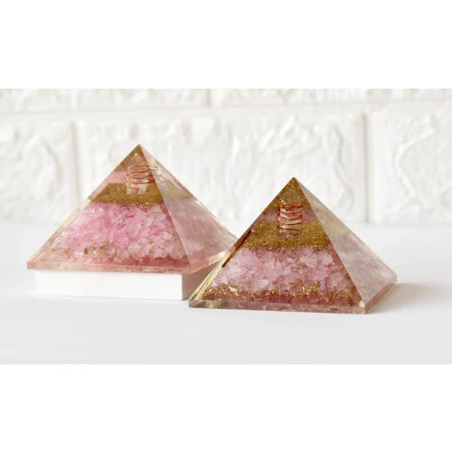 Pink Rose Quartz Orgone Pyramids