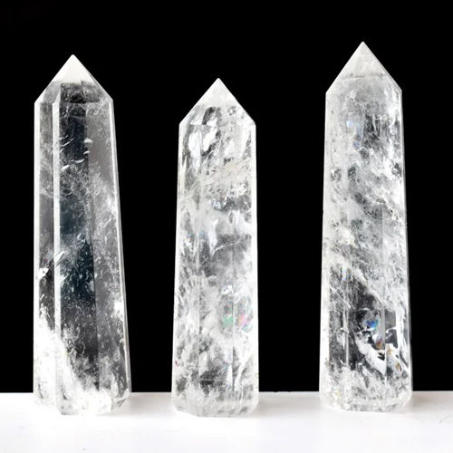 White Crystal Quartz Obelisk Point Crystal Tower