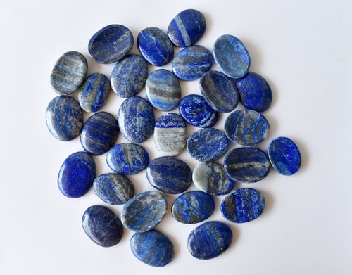 Lapis Lazuli Worry Stone for Crystal Healing, Pocket Palm Stone