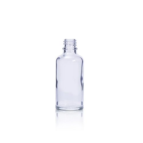 Wholesale USP type III flint color 50ml Din 18 GL18 or 18 415 neck finish essential oil glass dropper bottle
