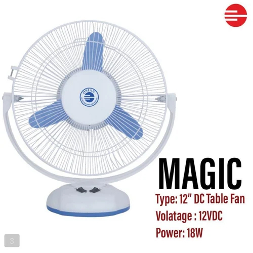 Solar DC table fan 12V 18W