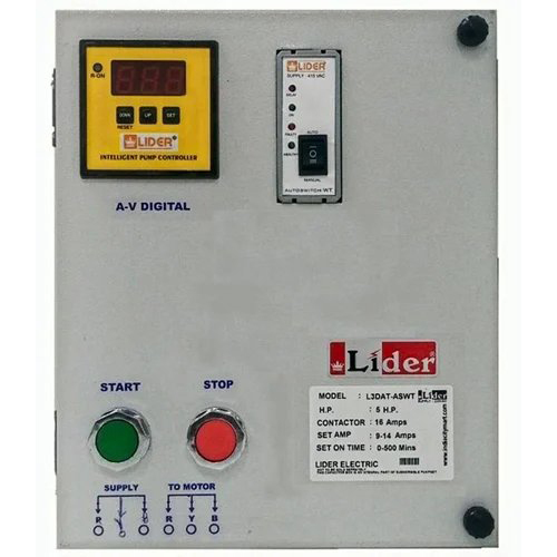 Lider Three Phase Digital Dry Run Submersible Pump Starter with autoswitch LT Type 5 HP