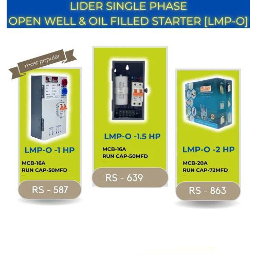 Lider Two Phase Openwell  Oil Filled Pump Starter 1 Hp Frequency (Mhz): 50 Hertz (Hz)