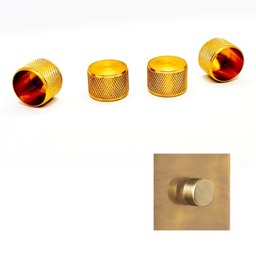 Brass Toggle Dimmer Cap (Knurled)