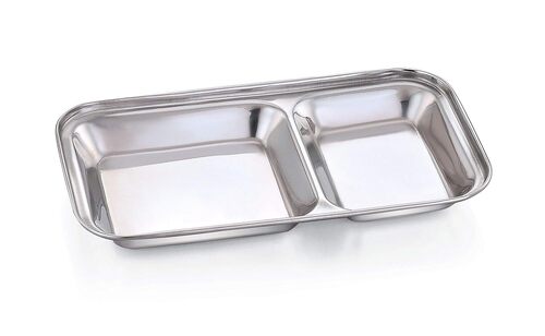 STAINLESS STEEL 2 IN 1 COMPARTMENT DISH