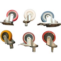 Pu Red Plate And Pu Red Plate Lock "v.i.p" Wheel Castor 100 X 31 X 2.5 Mm - Color: Multicolor