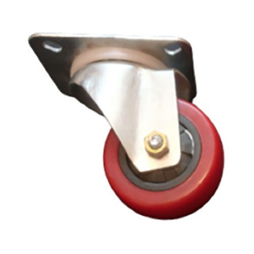 Pu Red Plate "V.I.P" Wheel Castor 75 X 37 X 2.5 Mm Height: 4 Inch (In)