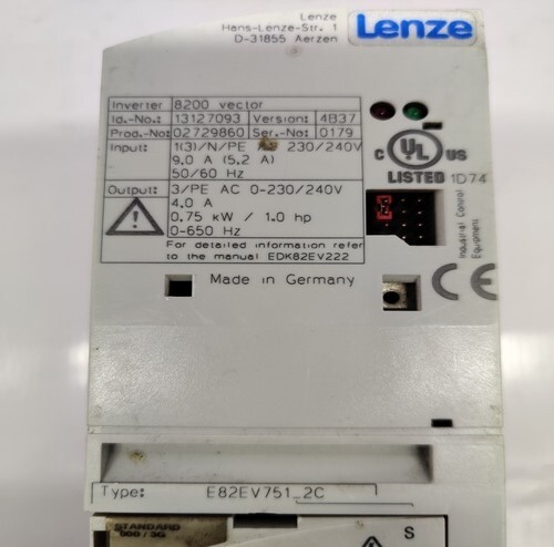 LENZE E82EV751-2C FREQUENCY INVERTER