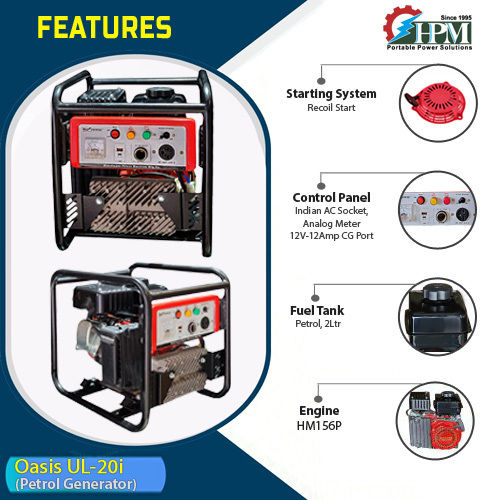 2 KVA Digital Inverter Generator  Model Oasis UL-20i Manual Start