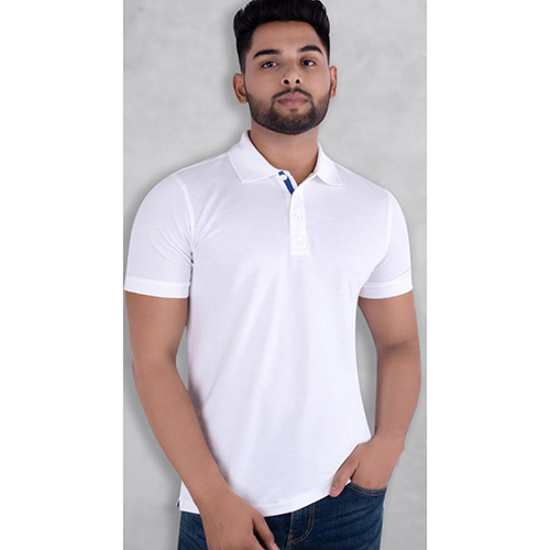 225GSM Polyster And Cotton UCB White Polo T-Shirt