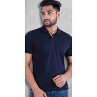 225GSM Polyster And Cotton UCB Navy Blue Polo T-Shirt