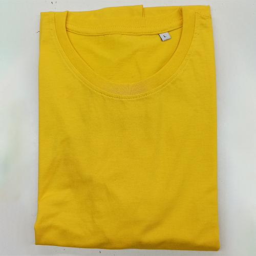 160GSM Mens Round Neck Yellow T-Shirt