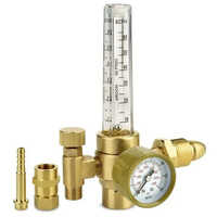 Argon Regulator - Brass Material, 0-100 Psi Operating Pressure, 0-100 Lpm Flow Rate | 1/4 Inch Npt Connection, Analog Gauge Type