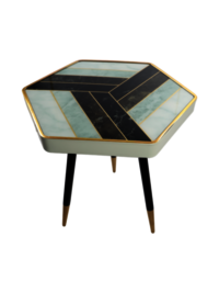 Adhunika Bedside Glass Top Table - Assembly: No Assembly Required