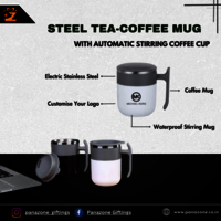 Steel Tea-Coffee Mug With Automatic Stirring Coffee Cup