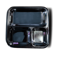 STAINLESS STEEL 3 IN 1 COMPARTMENT DISH