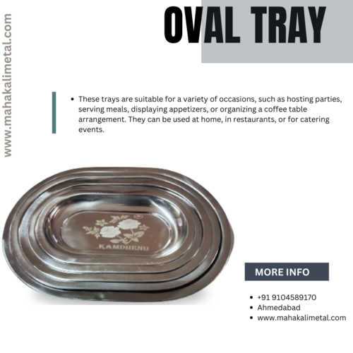 STAINLESS STEEL OVAL SERVING TRAY