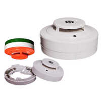 Heat Detector - Mild Steel Material, White Color , Industrial Usage With Red Alarm Light And Warranty