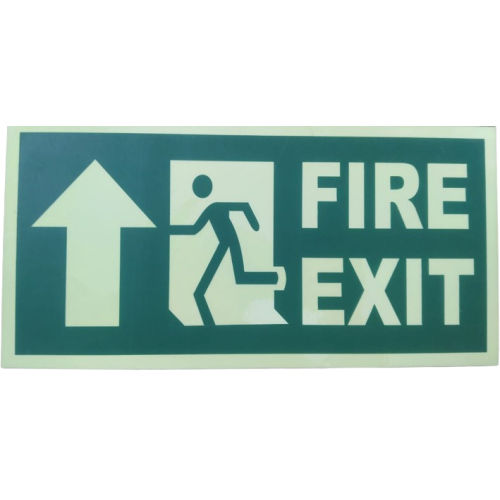 Night Glow Fire Exit With Up Arrow Signage Screen Dimension: 12x6 Inch ...