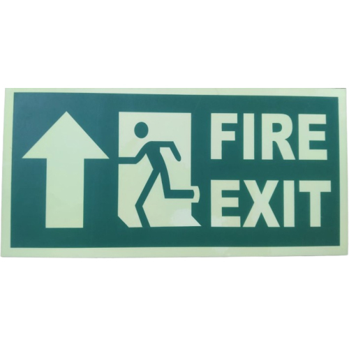 Night Glow Fire Exit With Up Arrow Signage