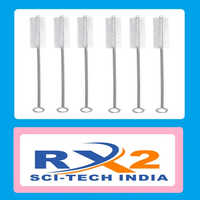 Test Tube Wash Brush - Nylon Material, Different Sizes, Silver Color | Industrial Usage for Chemical Laboratory Cleaning