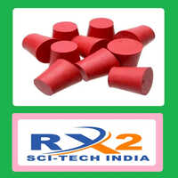 Rubber Cork Red - Rubber Material, Round Shape, Different Sizes Available, Bold Red Color | Designed For Industrial Laboratory Bottle Stopping