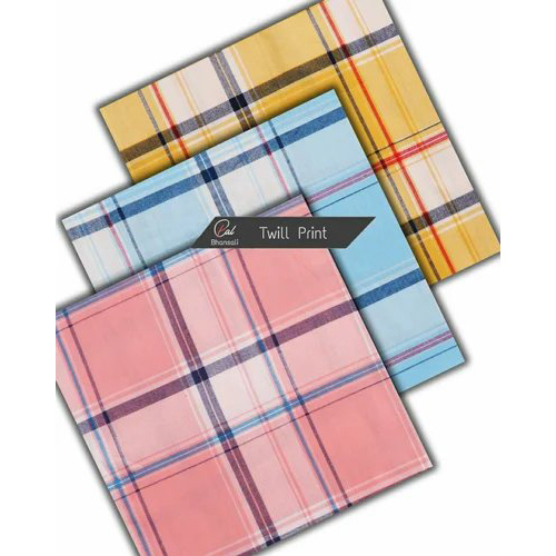Printed Modern Cotton Checks Shirting Fabric