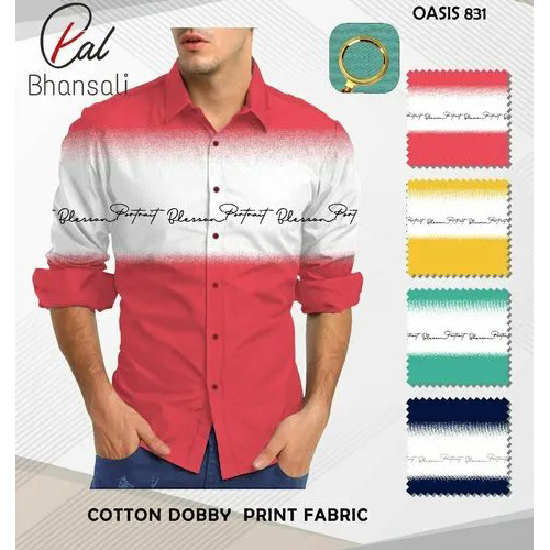 Ombre cotton shirting fabric