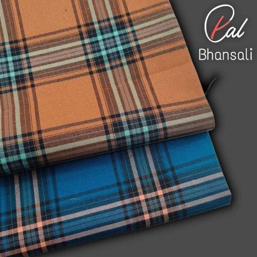 Cotton Twill Check Shirting Fabric