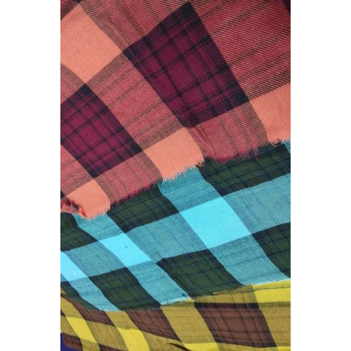 Melange Yarn Checks Fabric