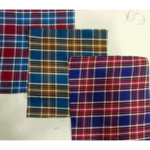 Red Melange Checks Fabric