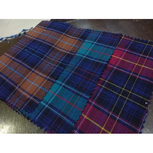 Denim Checks Fabric