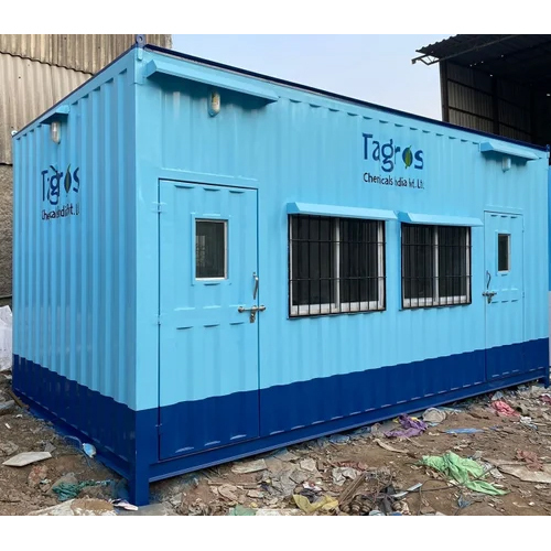 Blue Mild Steel Portable Office Cabin