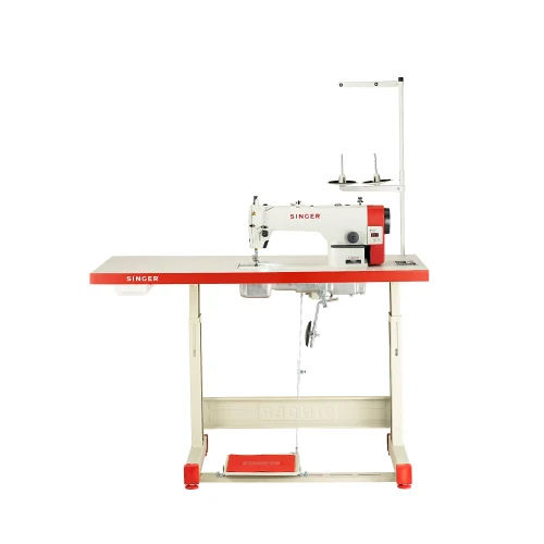 White Single Needle Lockstitch Singer Sewing Machine