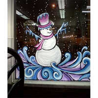 Snowman Glass Painting