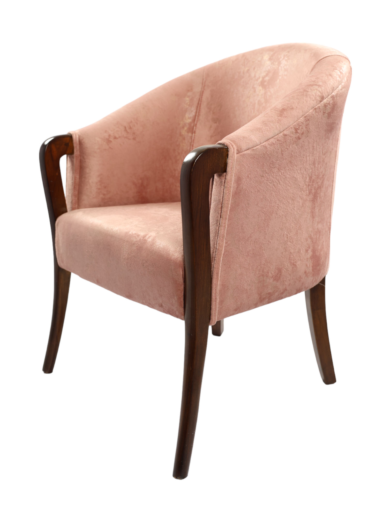 Adhunika Wooden Lounge Chair -Pink