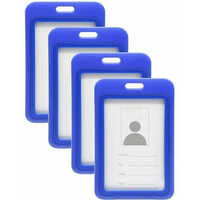 Plastic Card Holder - Plastic, A6 Size, Blue Color, Snap Closure, Smooth Finish | Office Use, 1 Pocket, Warranty Included