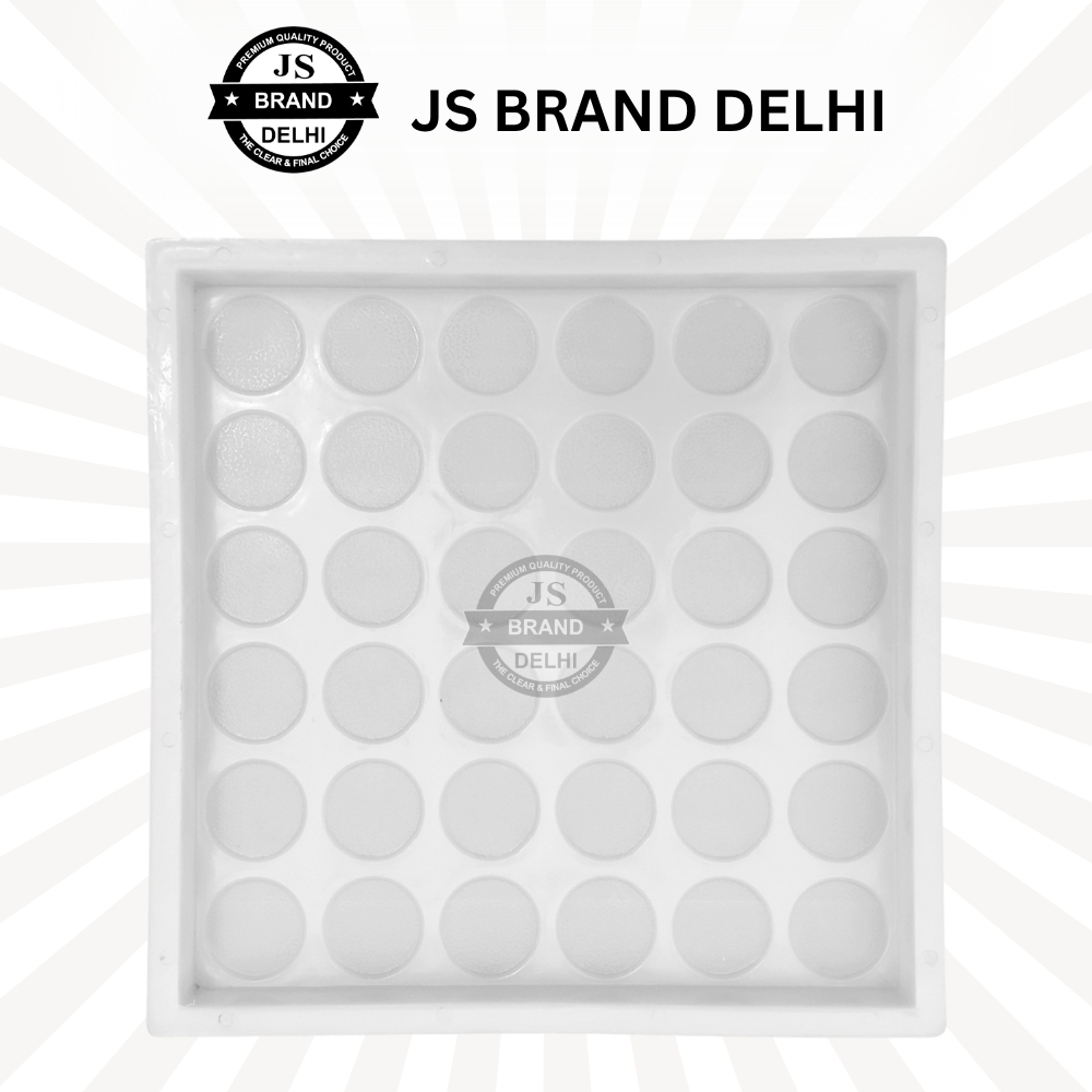 36 Sikka Chequered Tile Plastic Moulds - Painted Plastic, 36 Tile Capacity, Grey Color | Durable Injection Mould for Indoor and Outdoor Use
