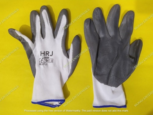 Safety Hand Gloves - Color: White Grey