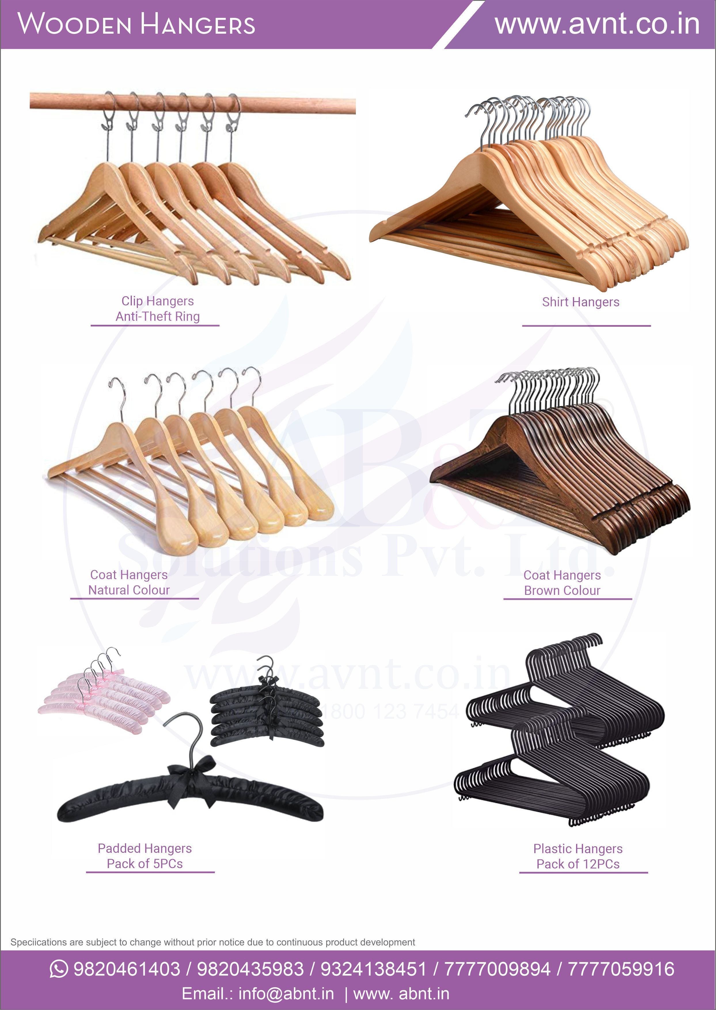 Anti Theft Wooden Hanger for Hotels