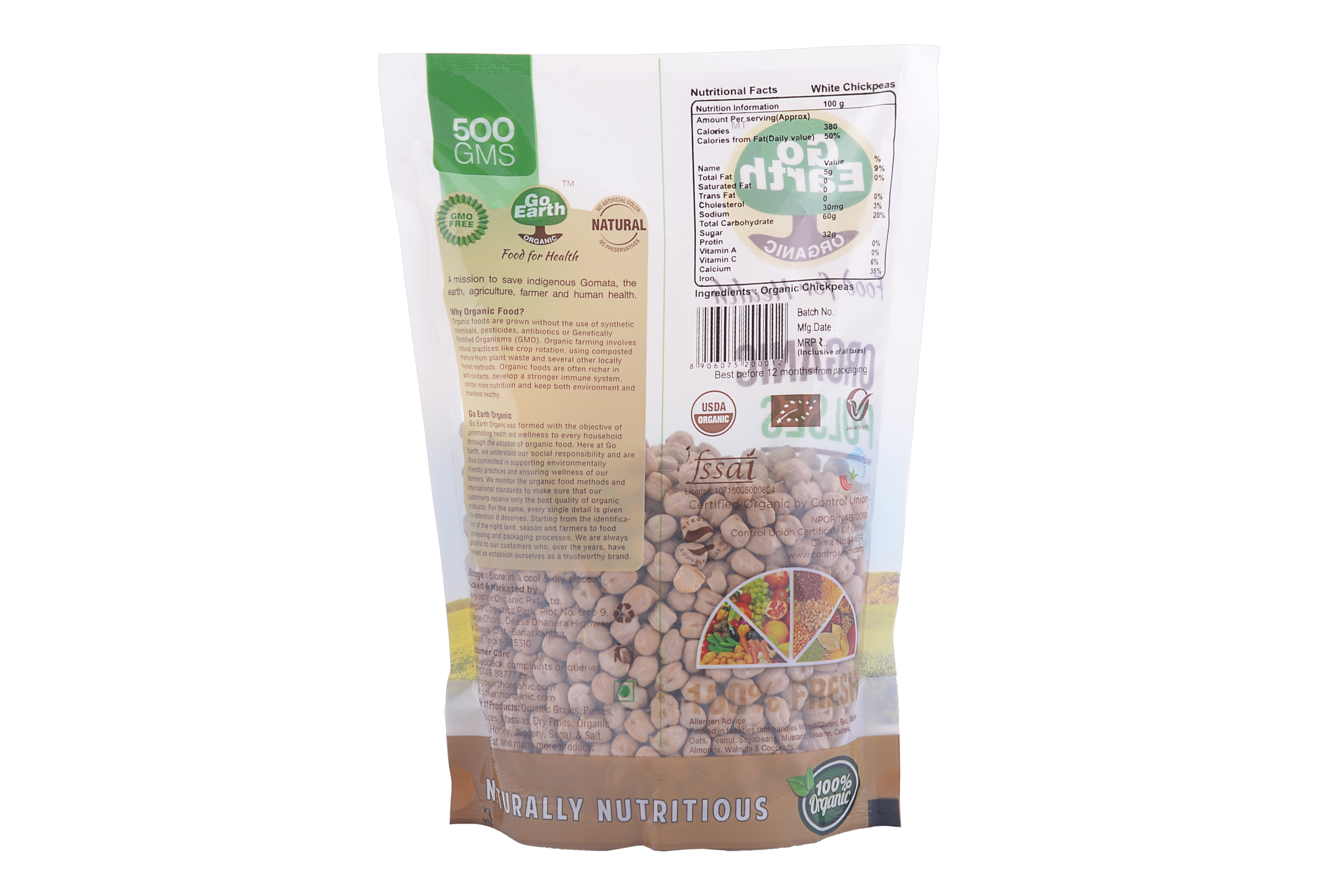 organic Kabuli channa/chickpeas