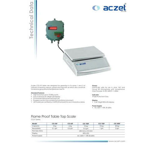 Aczet CG-15SF Flameproof Table Top Scale