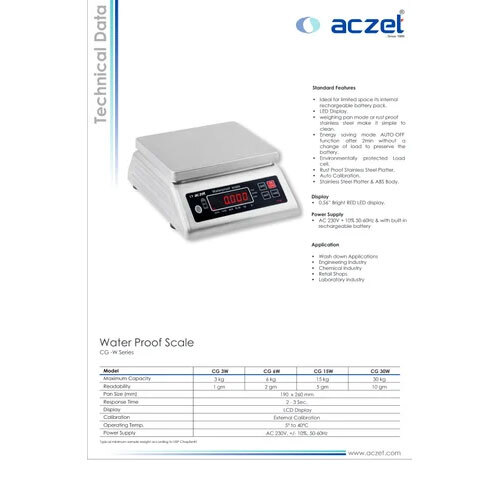 Aczet CG-6W Waterproof Table Top Scale