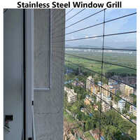 Stainless Steel Window Grill - Polished Silver Finish, Rust Proof, 4.5 Mm Wire Diameter, Modern Horizontal & Vertical Fencing Design