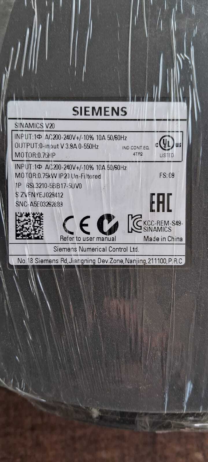 Siemens sinamics v20 ac drive