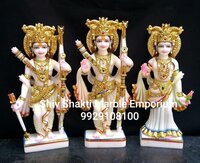 Mirror Finish Ram Darbar Marble Statue - Color: White